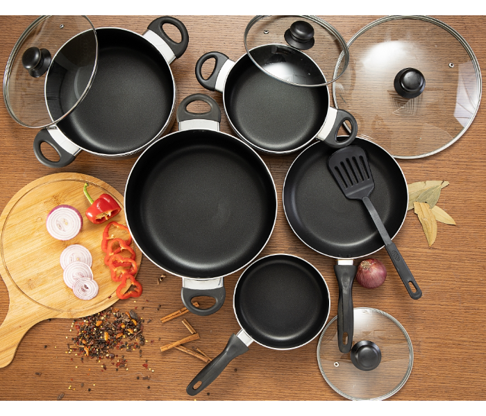 Royalford RF7915 10 Pieces Non-Stick Cookware Set - Red - Zoom Image 2