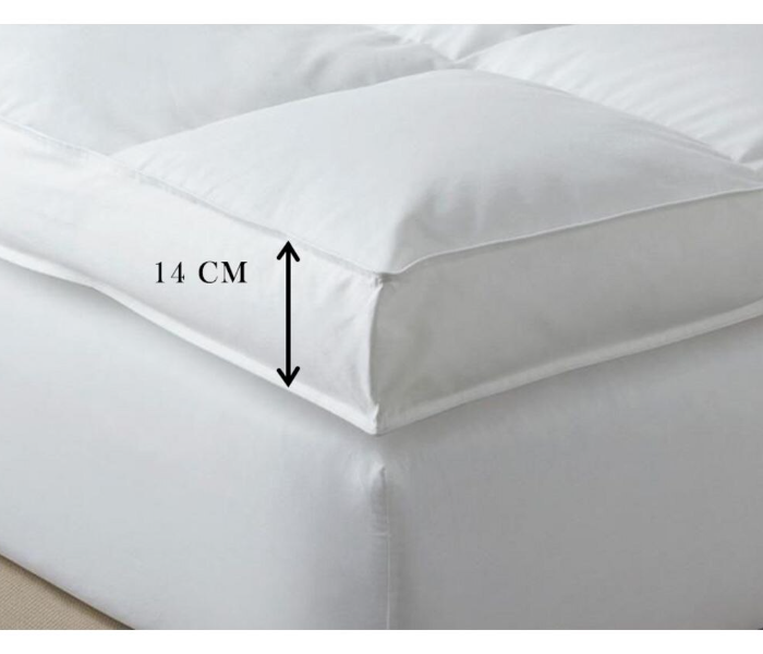 Royal 140cm x 200cm Double Line Mattress Topper With Outer Face Of Cotton - White - Zoom Image