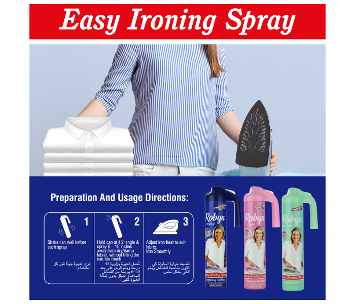 Robyn 500ml Pack Of 2 Original Fresh and New Everytime Easy Ironing Spray for Longlasting Freshness - Zoom Image