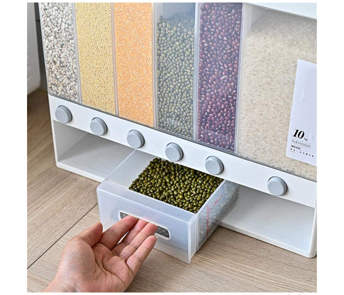 Wall Mounted 10 Kg Press Out Grain Convenient Storage Multi Grain Dispenser  - Transparent  - Zoom Image 7