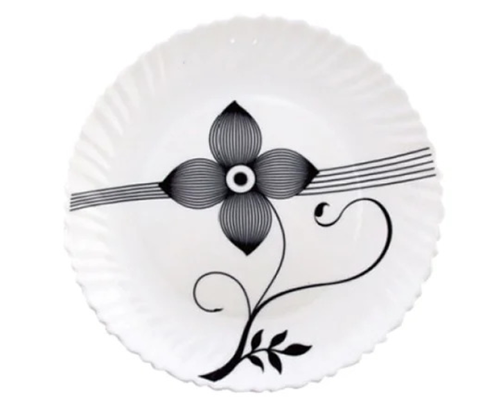 Royalford RF6102 8.5-inch Opal Ware Art Flower Soup Plate - White - Zoom Image 3