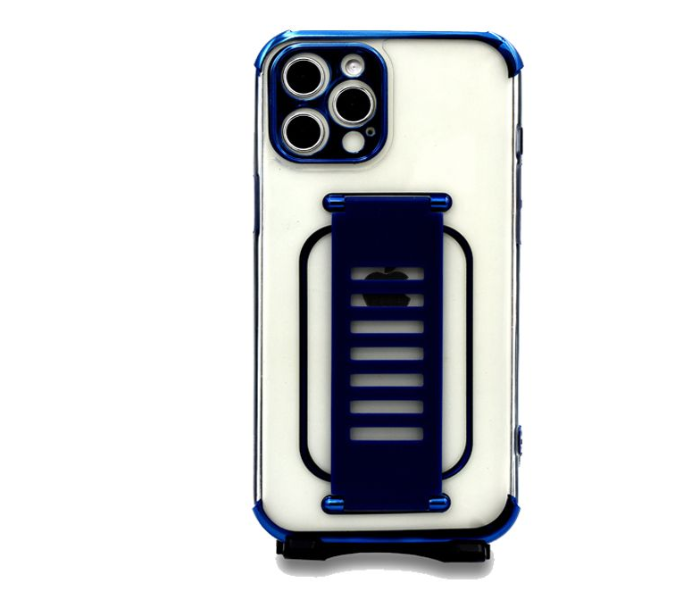 Grip2U GR-1303 Transparent Case With Finger Grip For iPhone 12 Pro - Blue - Zoom Image