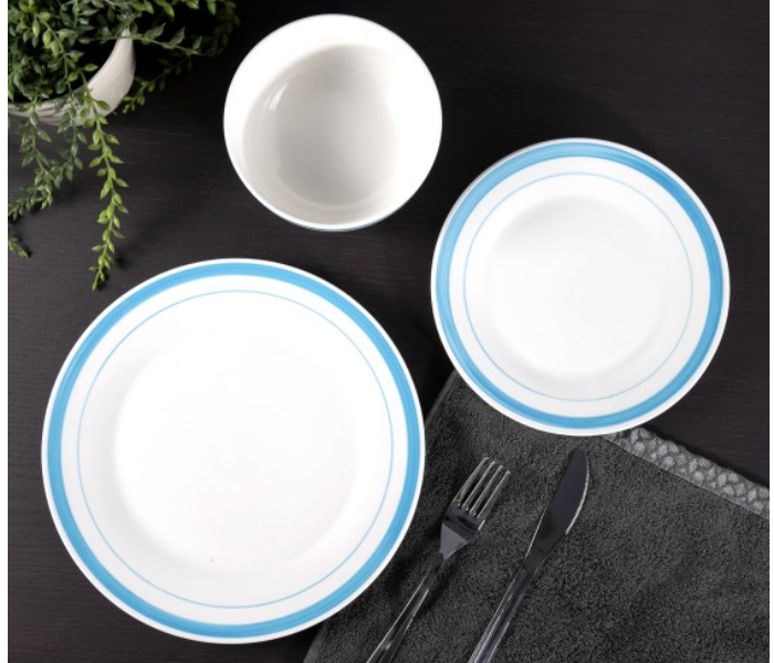 Royalford RFU9114 12 Pieces Porcelain Dinner Set - White & Blue - Zoom Image 3