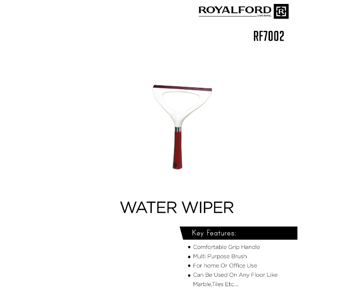 Royalford RF7002 Water Wiper with Gripped Handle - Maroon & White - Zoom Image 3