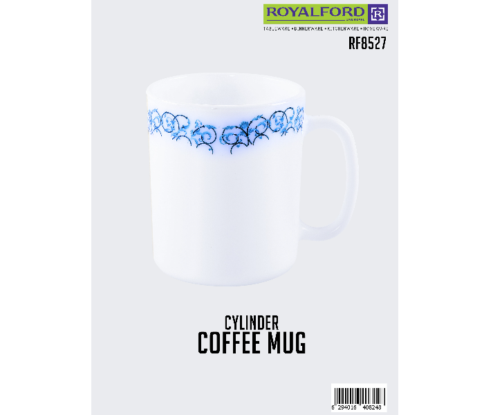 Royalford RF8527 Opalware Coffee Mug - White & Blue - Zoom Image 2