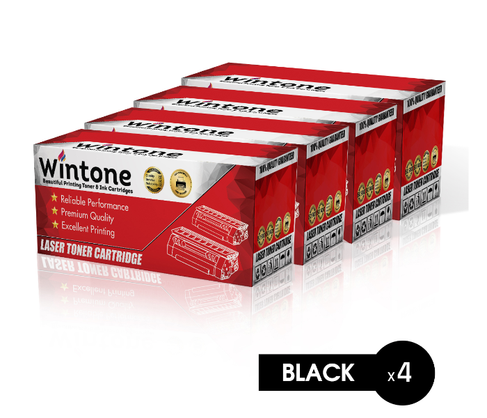 Wintone Set of 4 Pack Laser Toner Cartridge CF287A 87A for HP LaserJet Enterprise Pro - Black - Zoom Image