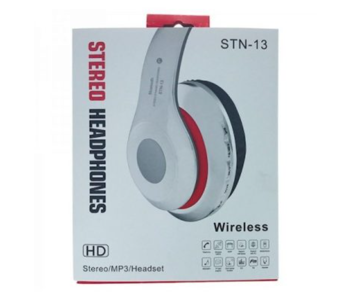 STN-13 Head-Mounted Wireless Bluetooth 4.1 Noise Canceling Headphones And Microphone with Fm and TF card Slot with All Smartphones - White - Zoom Image 3