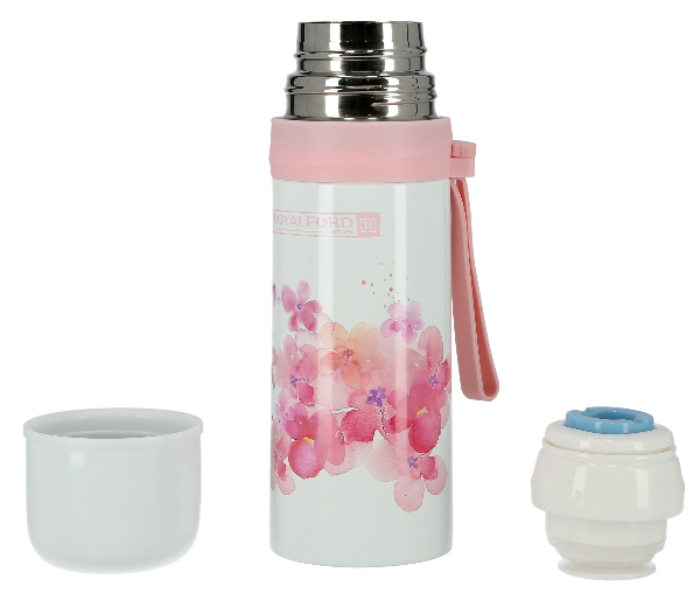 Royalford RF9259 350ml Stainless Steel Vacuum Flask - White & Pink - Zoom Image 4