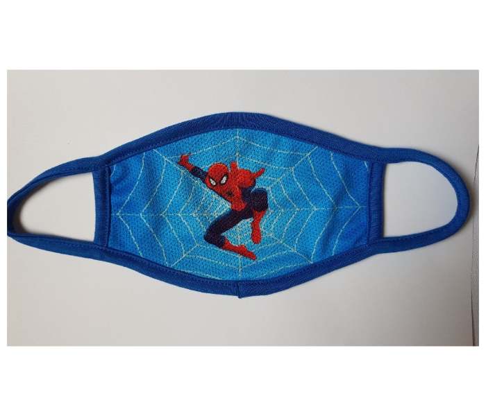 Kids Facemask With Spiderman Animated Character Blue - Zoom Image