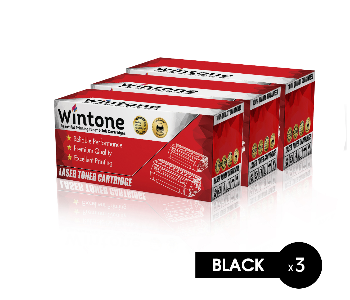 Wintone Set of 3 Pack Laser Toner Cartridge TN1000 for Brother Printer MFC - Black - Zoom Image