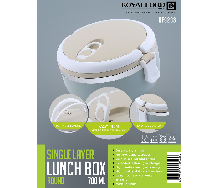 Royalford RF9293 Single Layer Round Lunch Box - Multicolor - Zoom Image 3