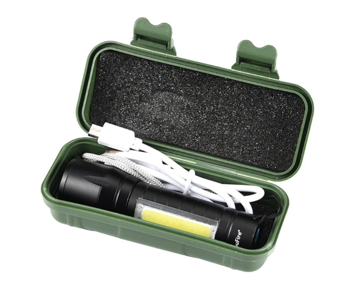 XML T6 COB LED USB Charge Hand Torch- Black - Zoom Image 2