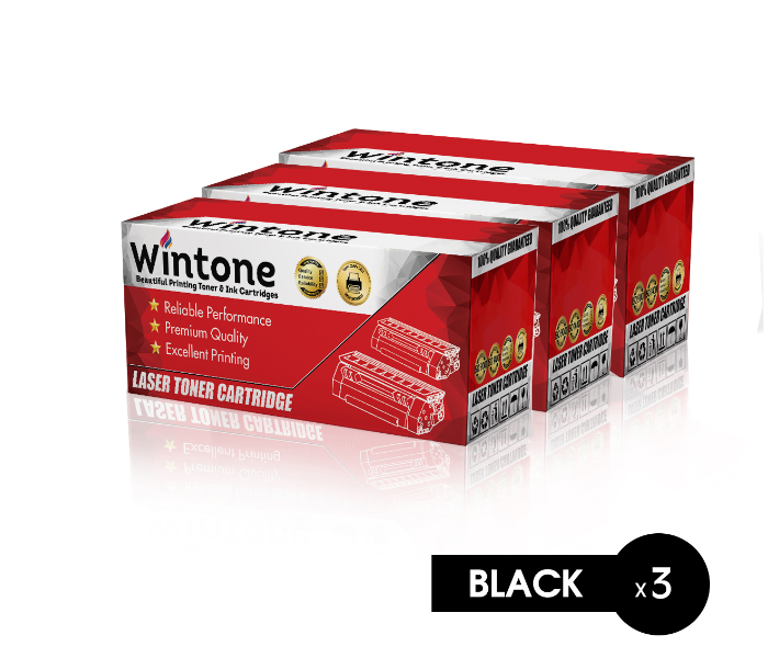 Wintone Set of 3 Pack Laser Toner Cartridge Q7553A 5949A CRG708 for HP LaserJet Professional P 2000 Series - Black - Zoom Image