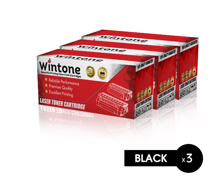 Wintone Set of 3 Pack Laser Toner Cartridge TN2120 360 for Brother DCP - Black - Zoom Image