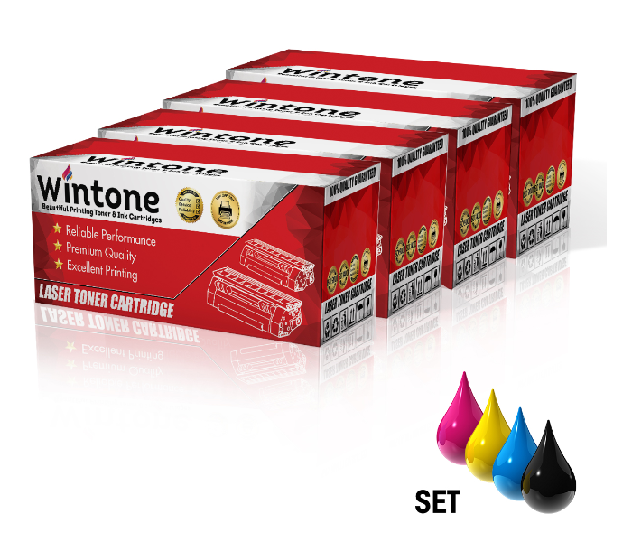 Wintone Compatible Toner Cartridges  4 Pack CF410A CF411A CF412A CF413A 410A for Hp LaserJet Pro - Black,Cyan,Yellow and Magenta - Zoom Image