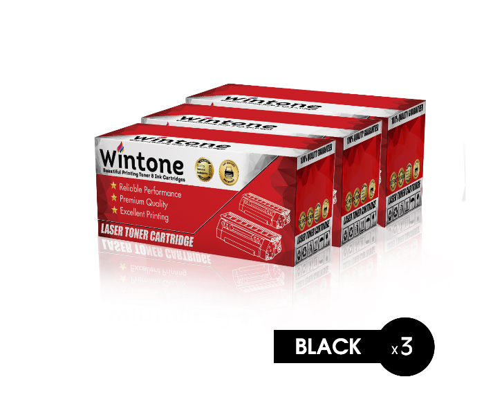 Wintone Set of 3 Pack CE255A 55A Laser Toner Cartridge for HP LaserJet Enterprise - Black - Zoom Image