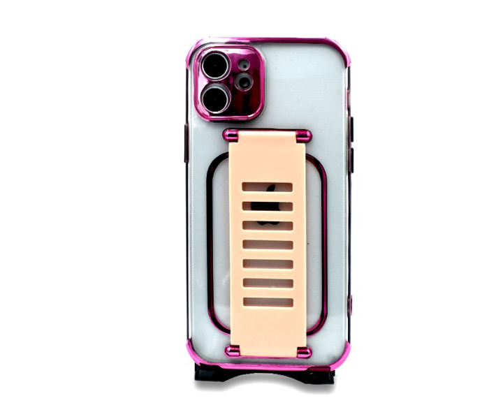 Grip2U GR-1270 Transparent Case With Finger Grip For iPhone 12 Mini - Pink - Zoom Image