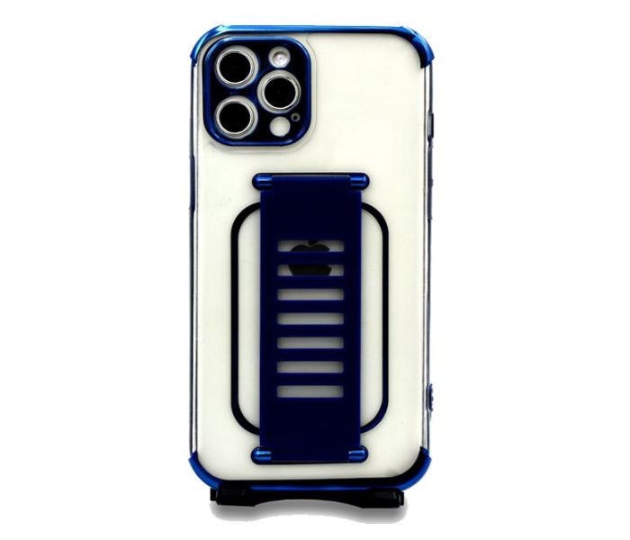 Grip2U GR-1282 Transparent Case With Finger Grip For iPhone 11 Pro Max - Blue - Zoom Image