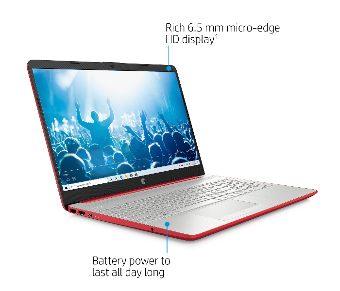 HP 15-DW1081WM 15.6 Inch 4GB RAM 500GB Dual-Core Intel Pentium Processor Windows 10 Laptop- Scarlet Red  - Zoom Image 3