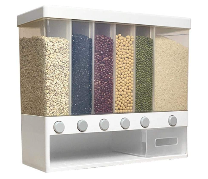 Wall Mounted 10 Kg Press Out Grain Convenient Storage Multi Grain Dispenser  - Transparent  - Zoom Image 5