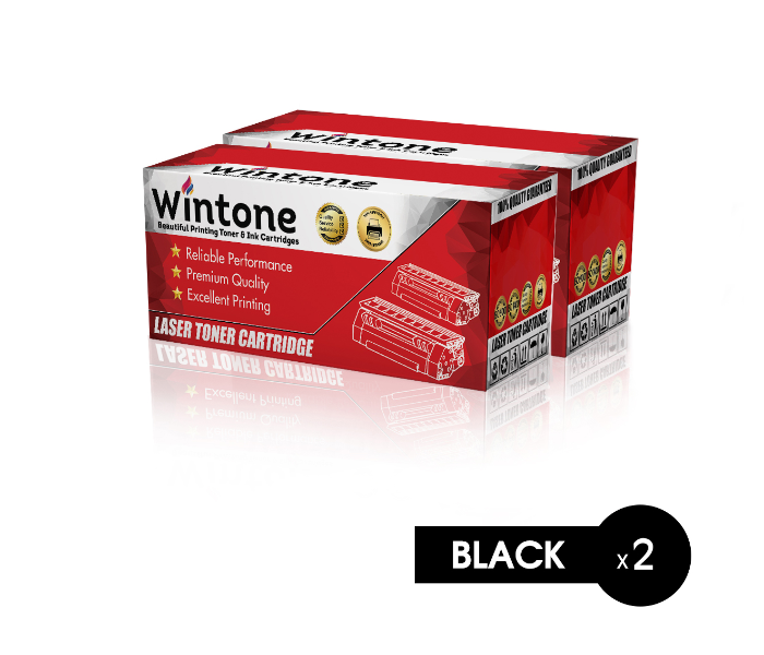 Wintone Set of 2 Pack Q7516A 16A Laser Toner Cartridge for HP LaserJet and Canon LBP - Black - Zoom Image