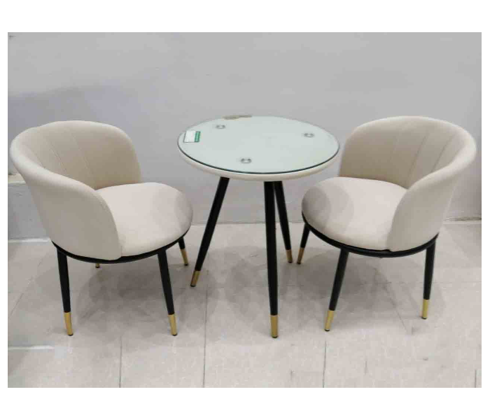 Luxury Table Set With Two Chairs - Beige - Zoom Image