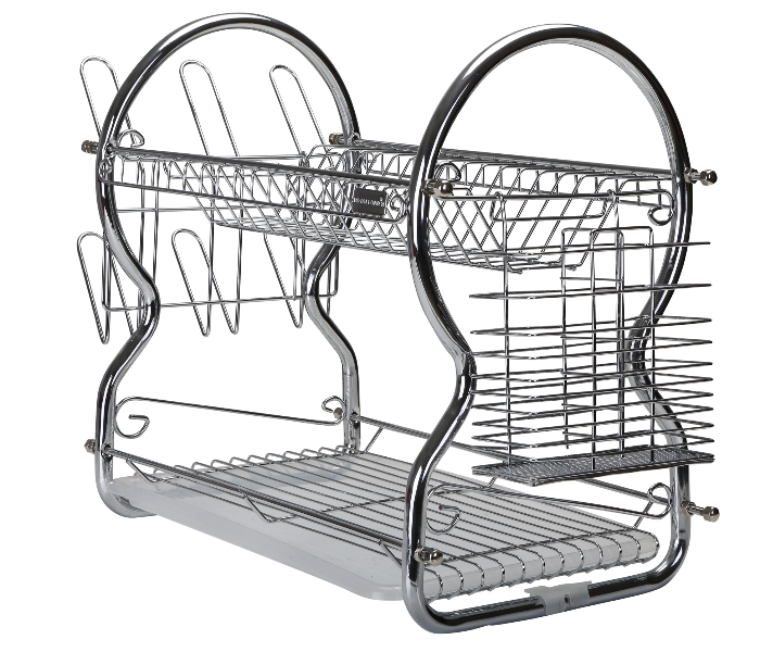 Royalford RF1150DR 2 Tier 558 x 247 x 392 mm Dish Rack - Silver  - Zoom Image 1