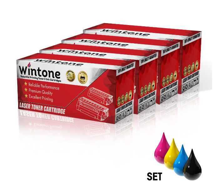 Wintone Compatible Toner Cartridge CC530A CC531A CC532A CC533A CF380 CF381A CF382A CF383A 312A for HP Color LaserJet Pro - Black,Cyan,Yellow and Magenta - Zoom Image