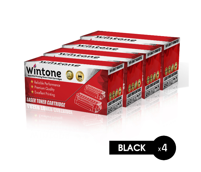 Wintone Set of 4 Pack Q1338A 38A Laser Toner Cartridge for HP LaserJet - Black - Zoom Image