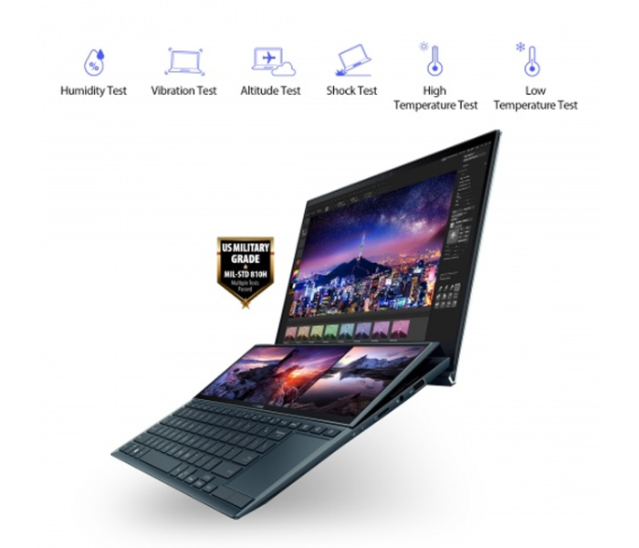 Asus ZenBook Duo UX482EG-HY004T 14 Inch FHD Intel Core  i7-1165G7 Processor 16GB RAM 1TB SSD 2GB Nvidia MX450 Graphics Windows 10 Touch with Stylus Pen - Blue - Zoom Image 4