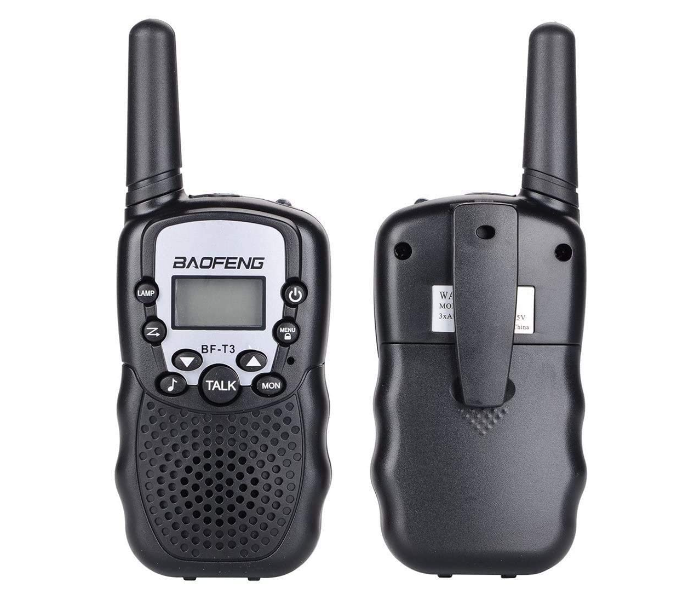 Baby Monitor BF-T3 Walkie Talkie 2 Pcs Pair Long Range for Kids - Black  - Zoom Image 7