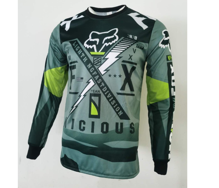 Sublimated FX1 Longsleeves Jersey DOUBLE XL for Cycling and Scooters  - Army Green - Zoom Image 1