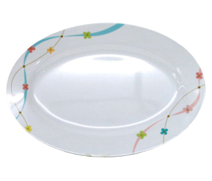 Royalford RF7093 9.5-inch Melamine Round Deep Plate - White - Zoom Image