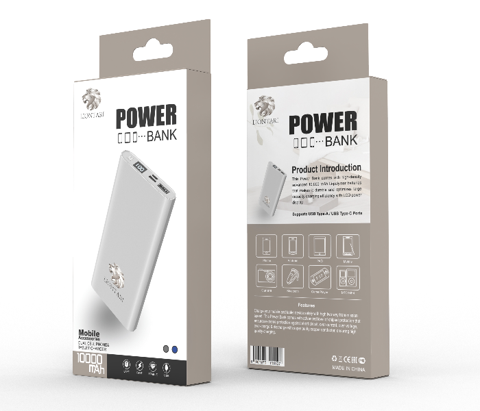 Liontari 10000mAh Powerbank - Silver - Zoom Image