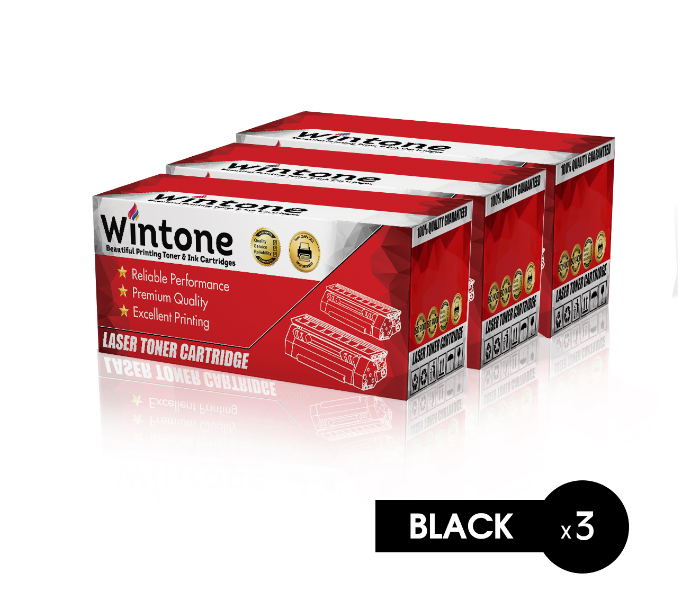 Wintone Set of 3 Pack CC364A 64A Laser Toner Cartridge for HP LaserJet - Black - Zoom Image