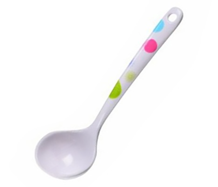 Royalford RF7393 Circle Design Melamine Ware Soup Spoon - White - Zoom Image