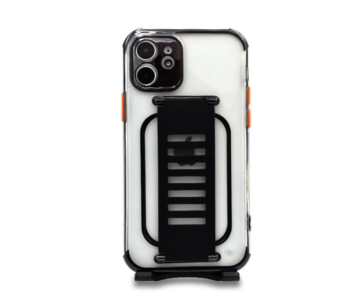 Grip2U GR-1274 Transparent Case With Finger Grip For iPhone 11 - Black - Zoom Image