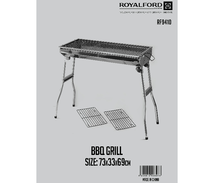 Royalford RF9410 BBQ Grill - Silver - Zoom Image 2