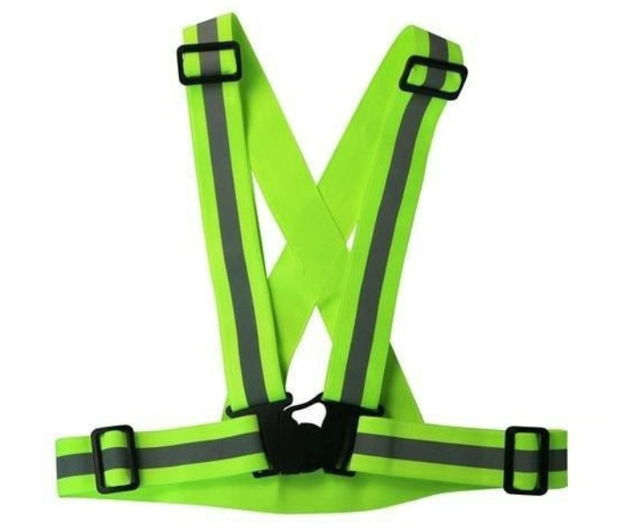 Safety Reflective Adjustable Vest with Elastic Strap for Cycling and Scooter - Green - Zoom Image 1