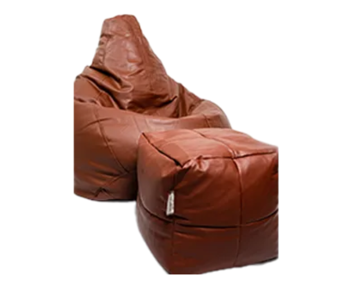 Watiaa Tear Drop Design Triple Stitched Bean Bag Jumbo - Tan Brown - Zoom Image