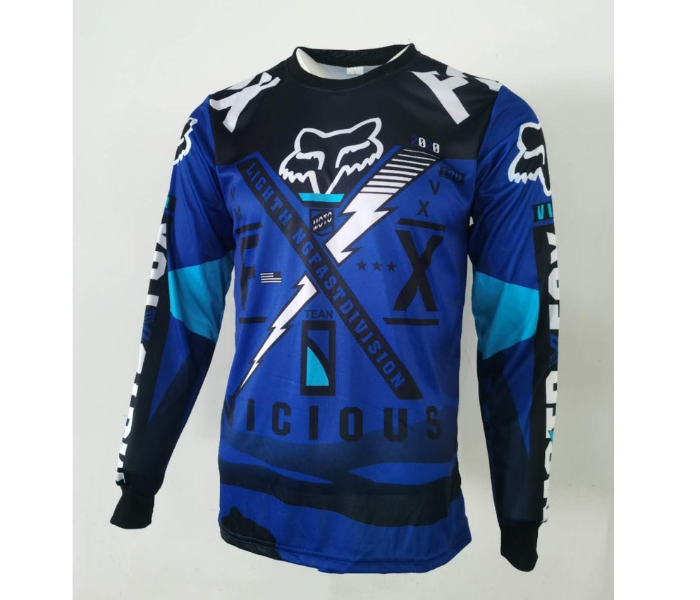 Sublimated FX1 Longsleeves Jersey EXTRA LARGE for Cycling and Scooters  - Blue - Zoom Image 1