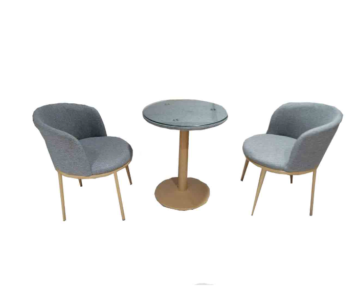 Luxury Table Set With Two Chairs - Grey - Zoom Image