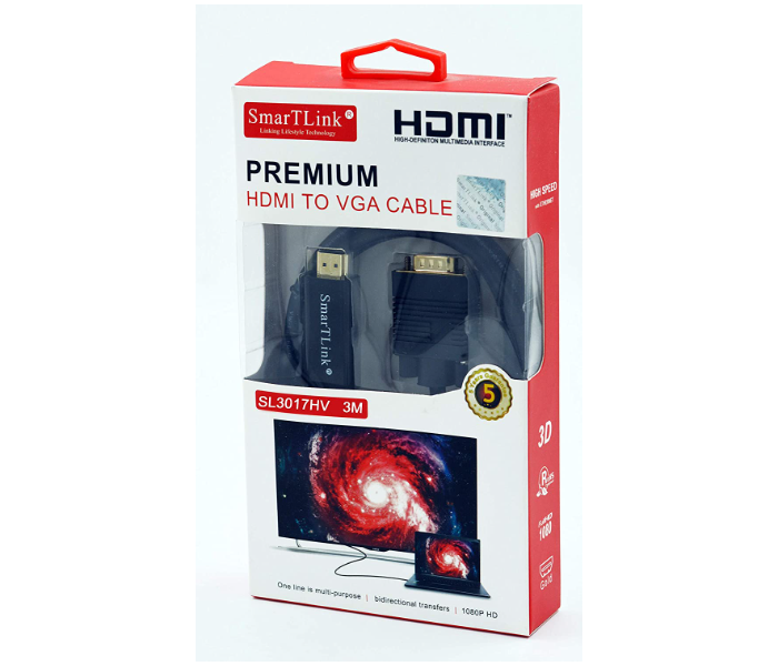 SmartLink SL3016HV 1.5 Meter HDMI To VGA Cable - Black - Zoom Image 3