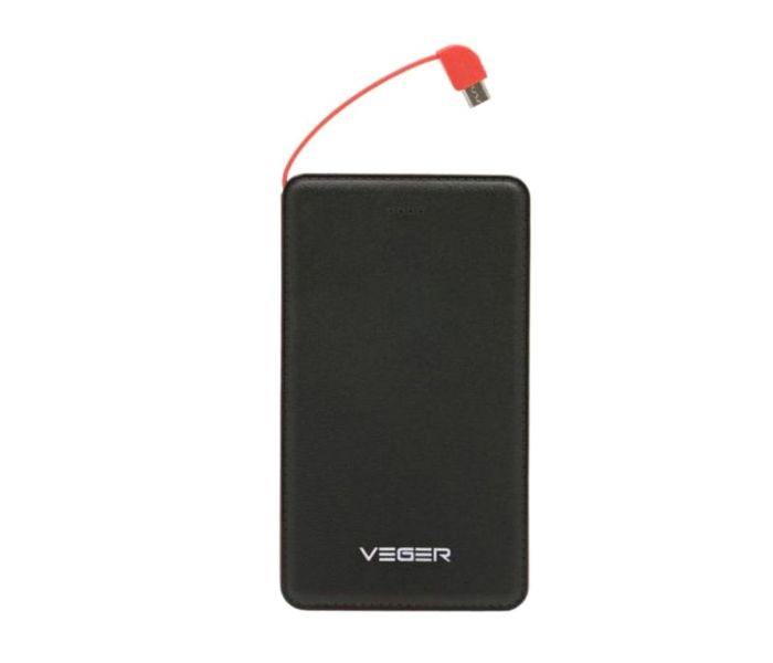 15000 mAh Portable Power Bank with Cable - Black and Orange - Zoom Image