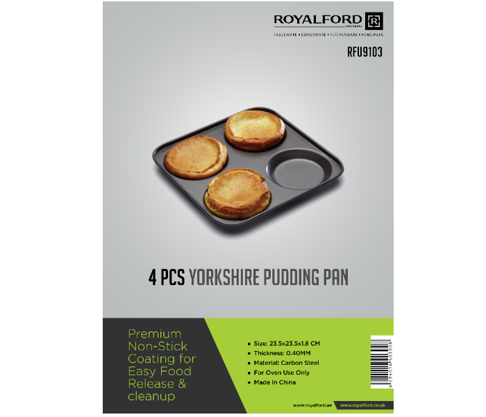 Royalford RFU9103 4 Cup Yorkshire Puddings Pan - Black - Zoom Image 4