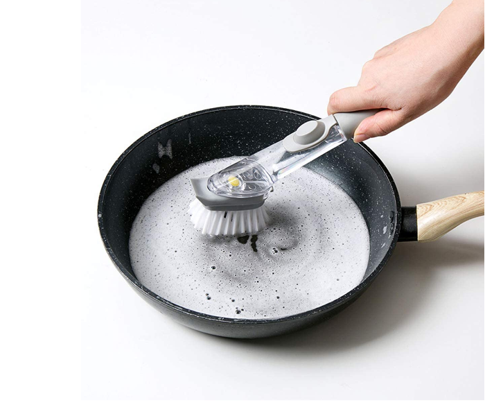 2 in1 Dishwashing Pot Brush - Grey - Zoom Image 1