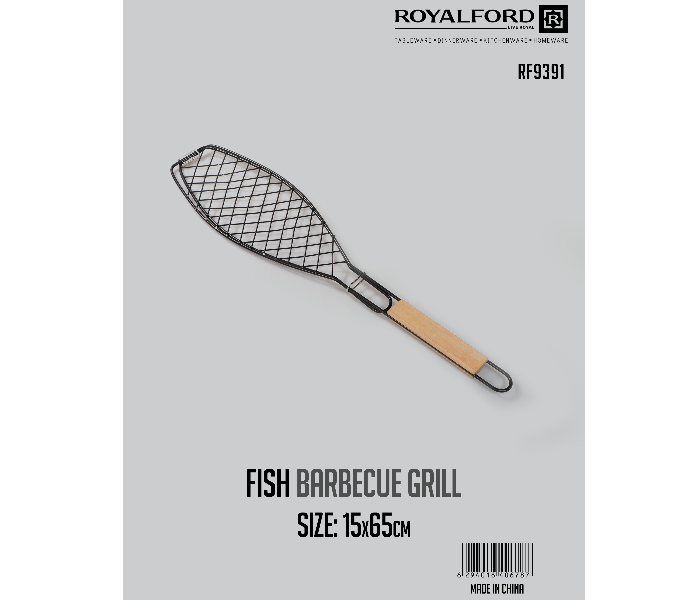 RoyalFord RF9391 15 x 65cm Fish Barbecue Grill - Silver - Zoom Image 2