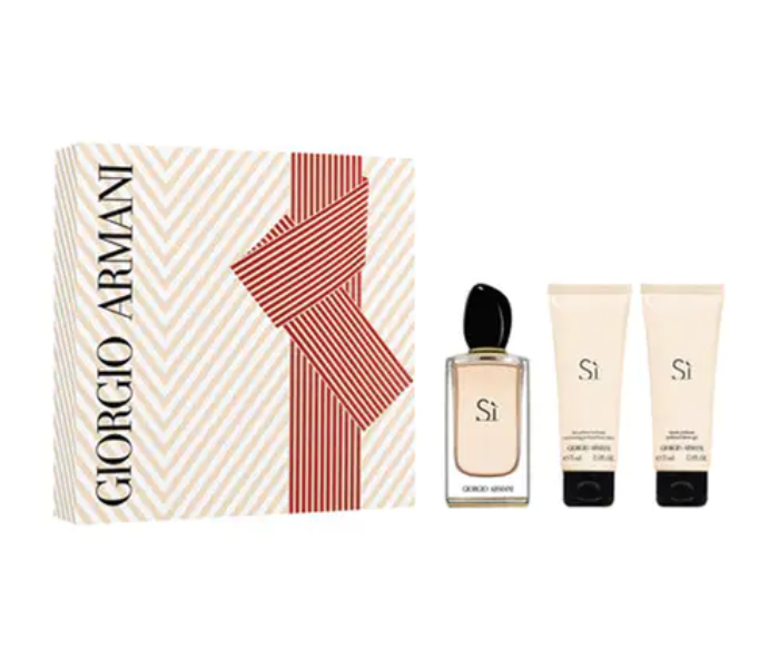 Giorgio Armani 3 Piece 100ml Si Eau De Parfum 75ml Body Gel and 75ml Shower Gel Gift Set Hard Box - Zoom Image