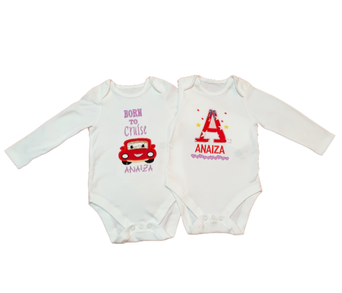 2 Customized Onesies for 6 to 9 Month Old  - Zoom Image 1