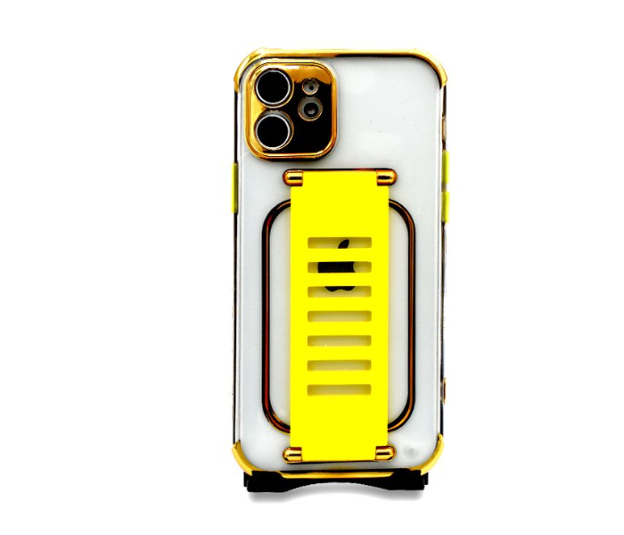 Grip2U GR-1266 Transparent Case With Finger Grip For iPhone 12 - Yellow - Zoom Image